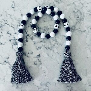 Jack Skellington Wood Bead Garland Nightmare Before Christmas Halloween Decor